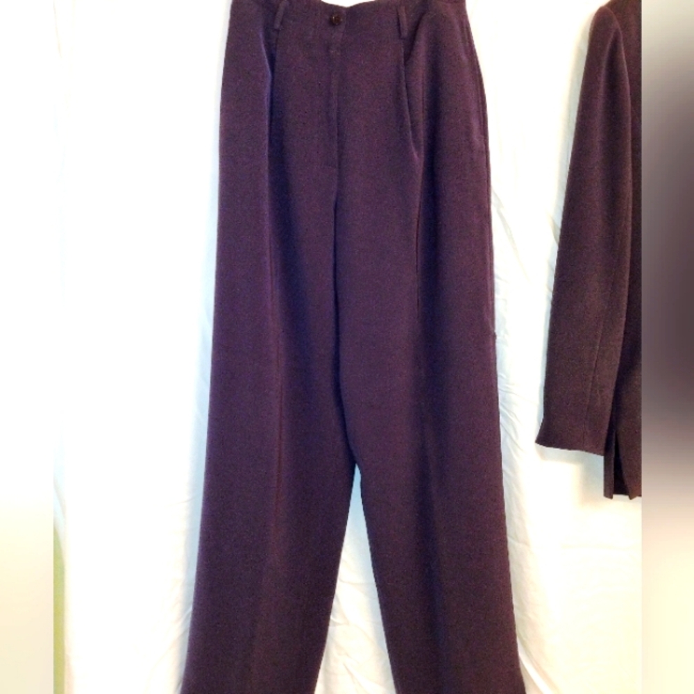 Caslon Plum Colored Wide Leg Pants with Relaxed Fit and Full Length